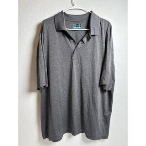 PGA Tour Mens 2XL Charcoal Gray Heather Short Sleeve Performance Golf Polo Shirt
